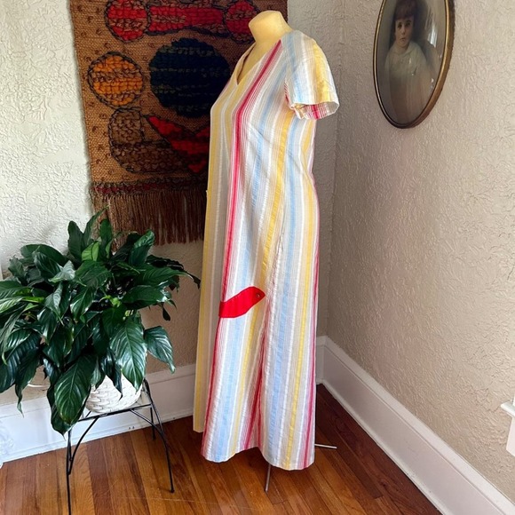 Vintage 1960s Alice of California Striped Kaftan Dress. Maxi Dress Caftan Dress, - Picture 11 of 16